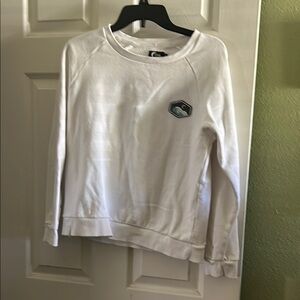 White 3/4 Sleeve Sweatshirt with Crew Neck